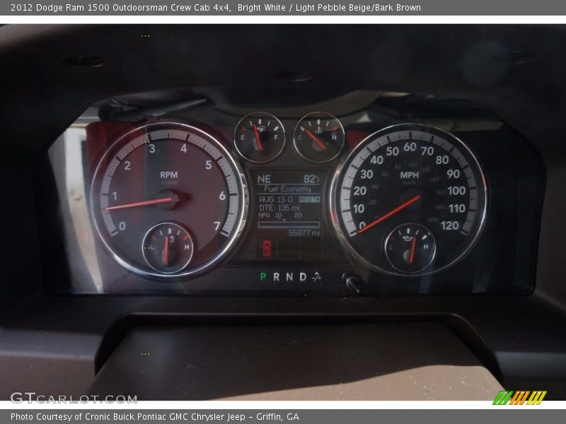 Bright White / Light Pebble Beige/Bark Brown 2012 Dodge Ram 1500 Outdoorsman Crew Cab 4x4