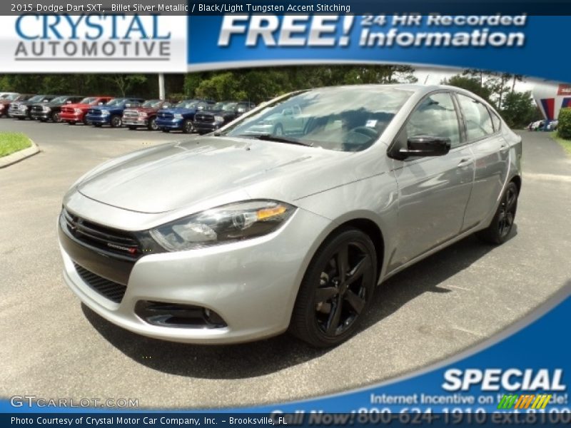 Billet Silver Metallic / Black/Light Tungsten Accent Stitching 2015 Dodge Dart SXT