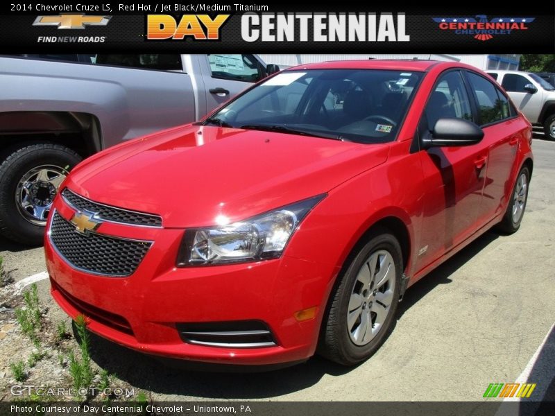 Red Hot / Jet Black/Medium Titanium 2014 Chevrolet Cruze LS