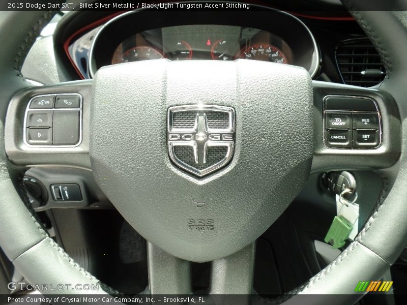 Billet Silver Metallic / Black/Light Tungsten Accent Stitching 2015 Dodge Dart SXT