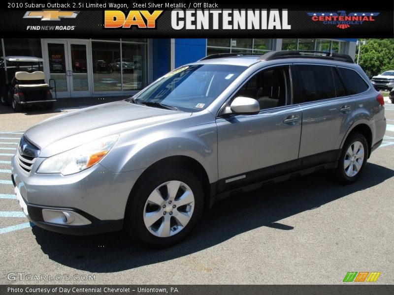 Steel Silver Metallic / Off Black 2010 Subaru Outback 2.5i Limited Wagon