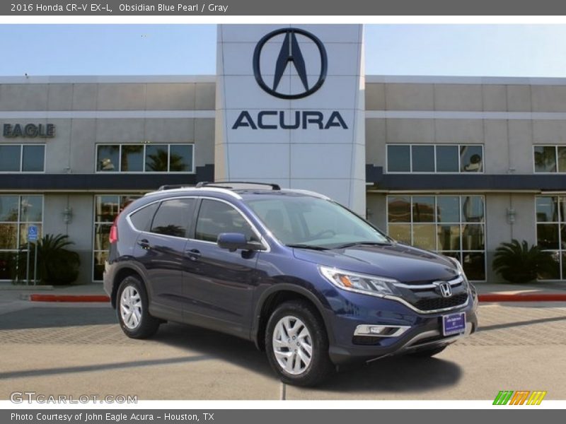 Obsidian Blue Pearl / Gray 2016 Honda CR-V EX-L