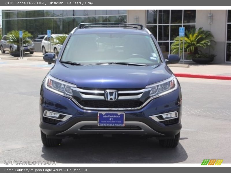 Obsidian Blue Pearl / Gray 2016 Honda CR-V EX-L