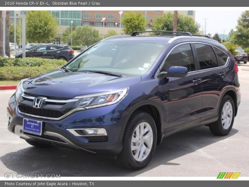 Obsidian Blue Pearl / Gray 2016 Honda CR-V EX-L