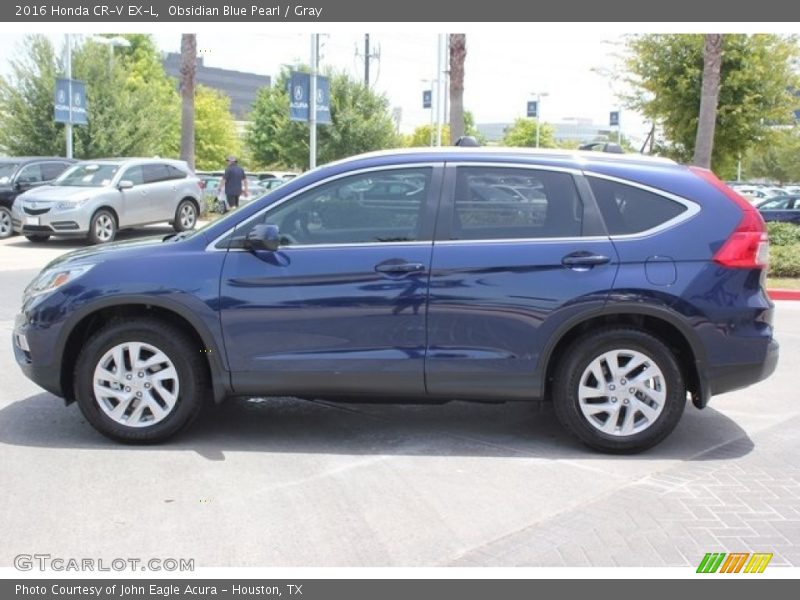 Obsidian Blue Pearl / Gray 2016 Honda CR-V EX-L