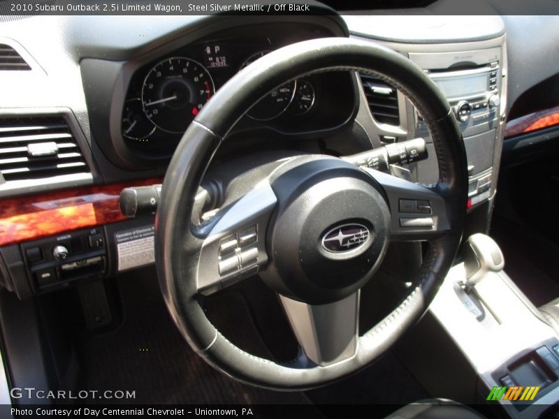 Steel Silver Metallic / Off Black 2010 Subaru Outback 2.5i Limited Wagon