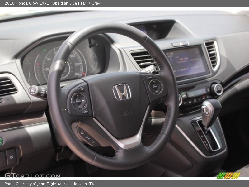 Obsidian Blue Pearl / Gray 2016 Honda CR-V EX-L