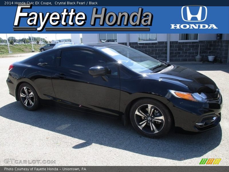 Crystal Black Pearl / Black 2014 Honda Civic EX Coupe