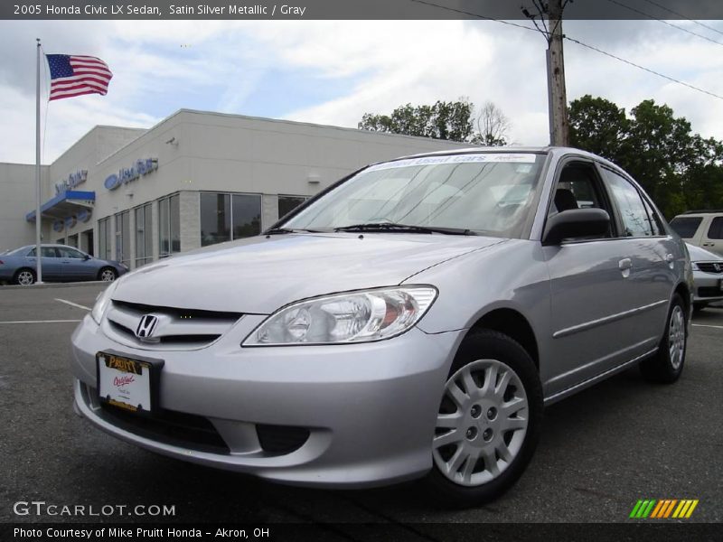 Satin Silver Metallic / Gray 2005 Honda Civic LX Sedan