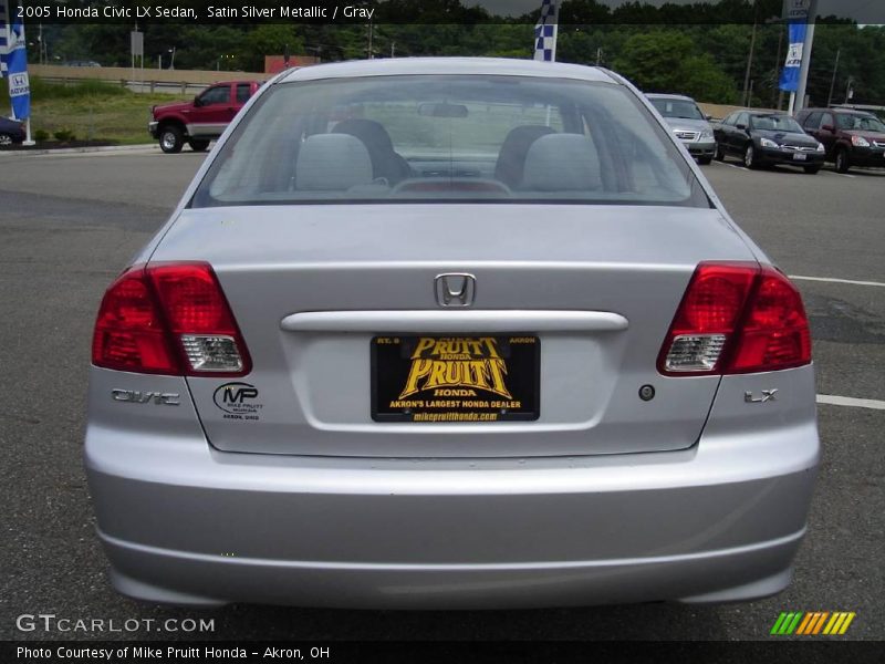 Satin Silver Metallic / Gray 2005 Honda Civic LX Sedan