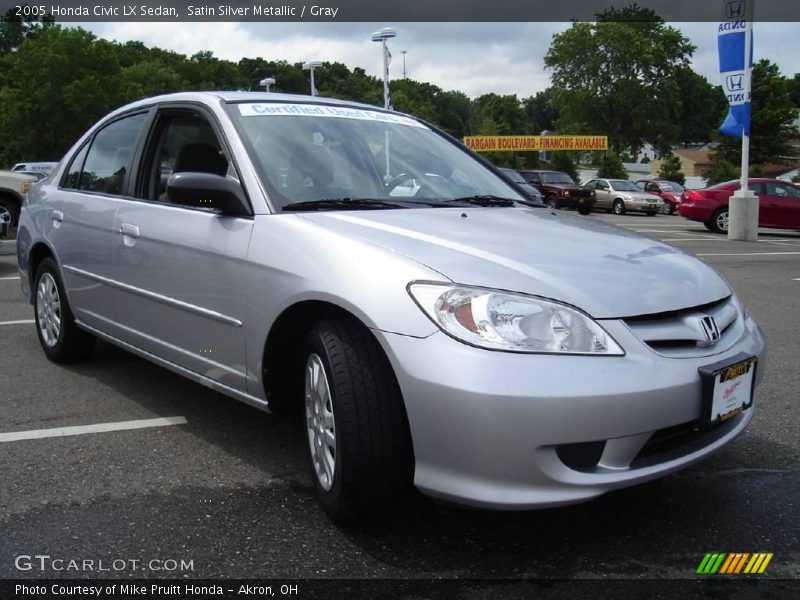 Satin Silver Metallic / Gray 2005 Honda Civic LX Sedan