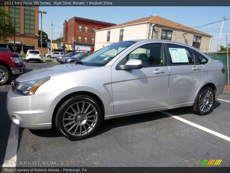 Ingot Silver Metallic / Medium Stone 2011 Ford Focus SES Sedan