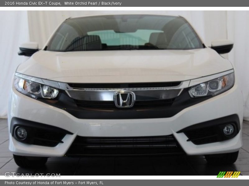 White Orchid Pearl / Black/Ivory 2016 Honda Civic EX-T Coupe