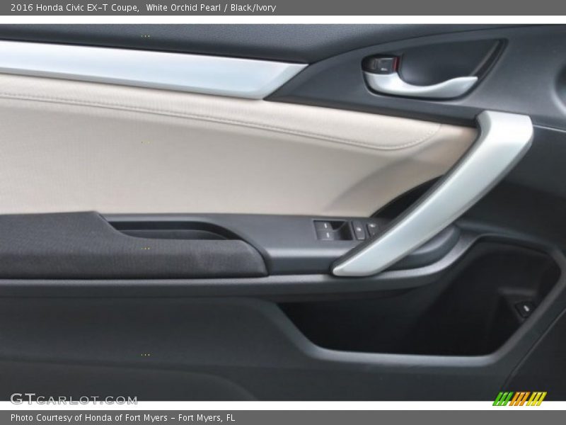 White Orchid Pearl / Black/Ivory 2016 Honda Civic EX-T Coupe