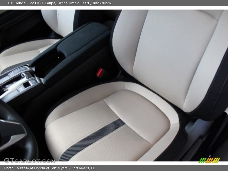 White Orchid Pearl / Black/Ivory 2016 Honda Civic EX-T Coupe