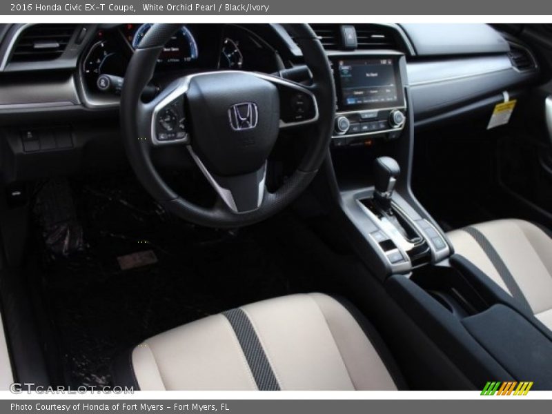 White Orchid Pearl / Black/Ivory 2016 Honda Civic EX-T Coupe