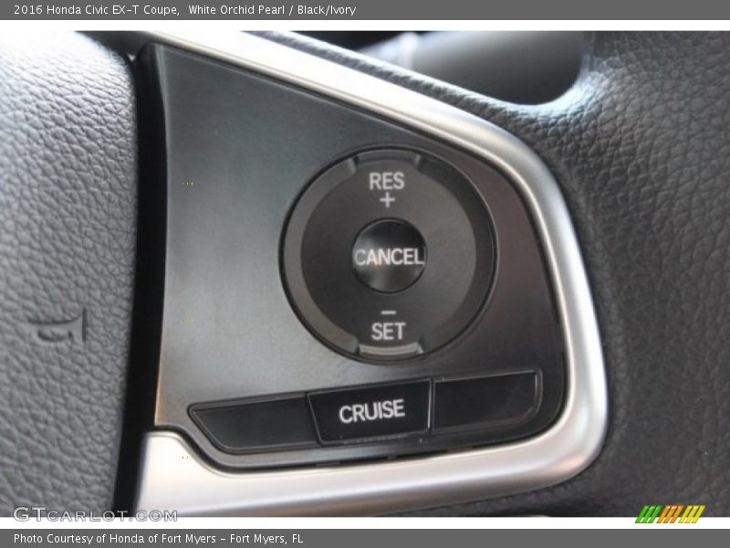 White Orchid Pearl / Black/Ivory 2016 Honda Civic EX-T Coupe