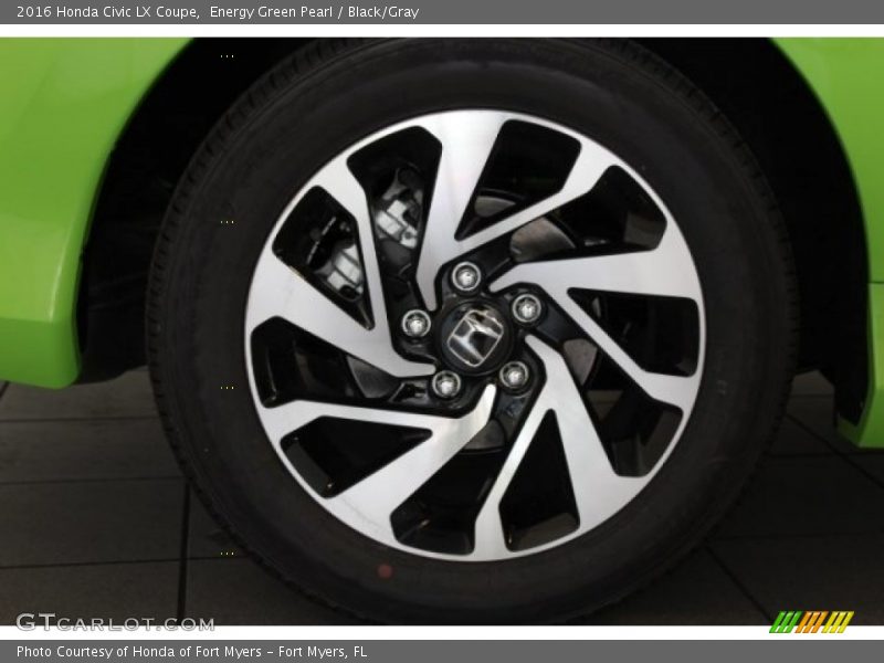 Energy Green Pearl / Black/Gray 2016 Honda Civic LX Coupe