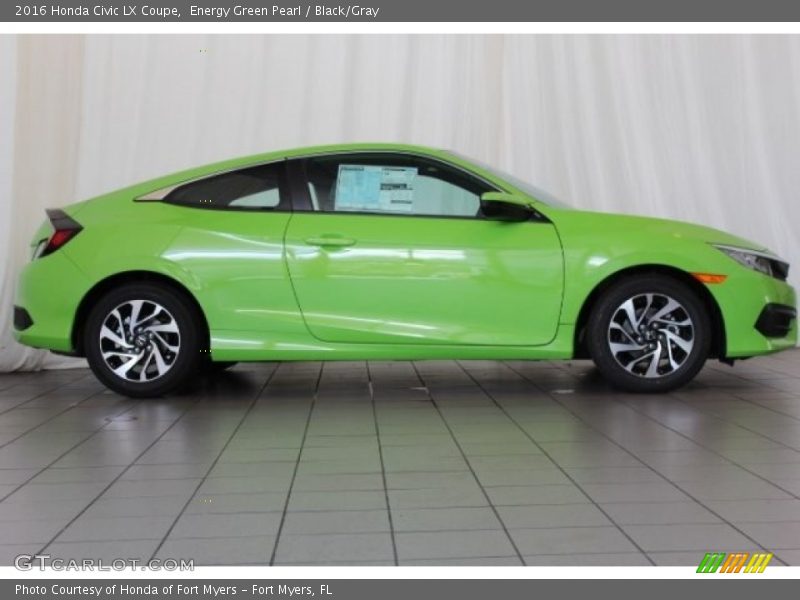 Energy Green Pearl / Black/Gray 2016 Honda Civic LX Coupe