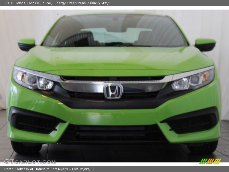 Energy Green Pearl / Black/Gray 2016 Honda Civic LX Coupe