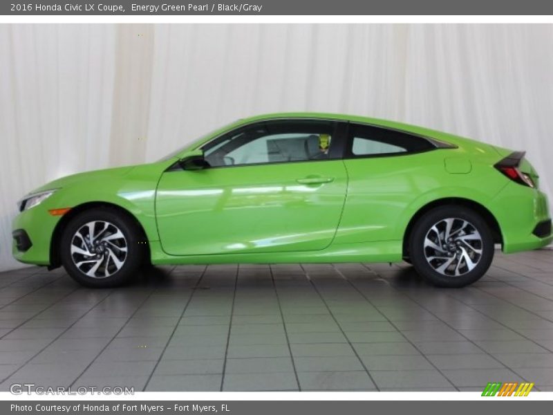 Energy Green Pearl / Black/Gray 2016 Honda Civic LX Coupe