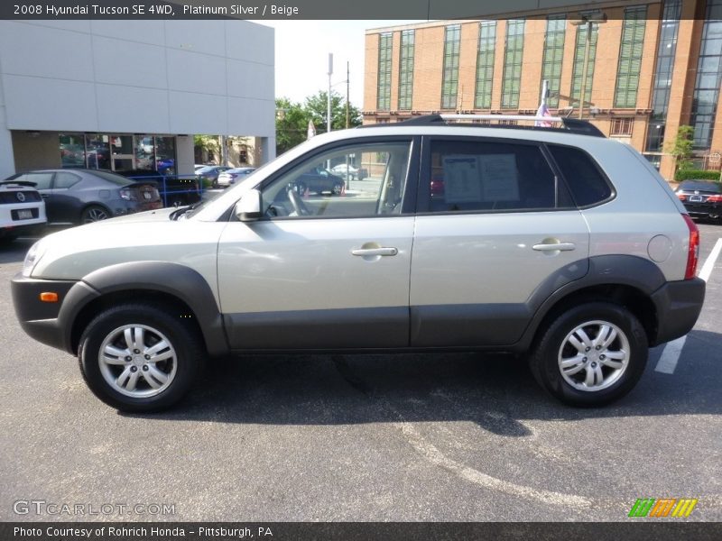 Platinum Silver / Beige 2008 Hyundai Tucson SE 4WD