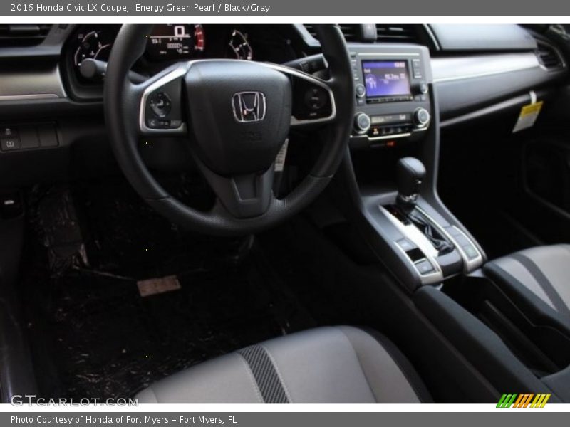 Energy Green Pearl / Black/Gray 2016 Honda Civic LX Coupe