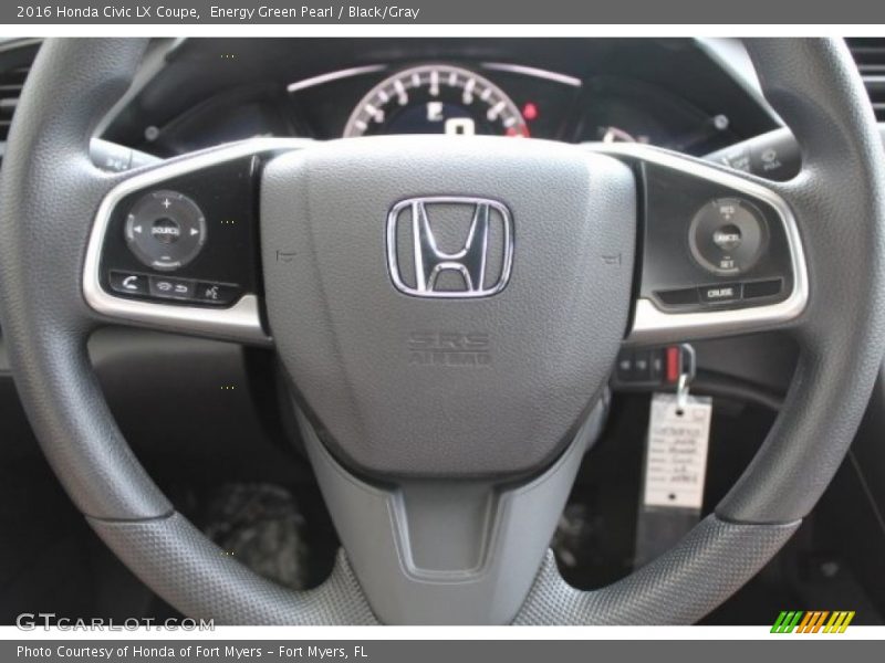 Energy Green Pearl / Black/Gray 2016 Honda Civic LX Coupe