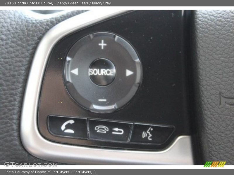 Energy Green Pearl / Black/Gray 2016 Honda Civic LX Coupe