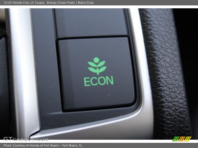 Energy Green Pearl / Black/Gray 2016 Honda Civic LX Coupe