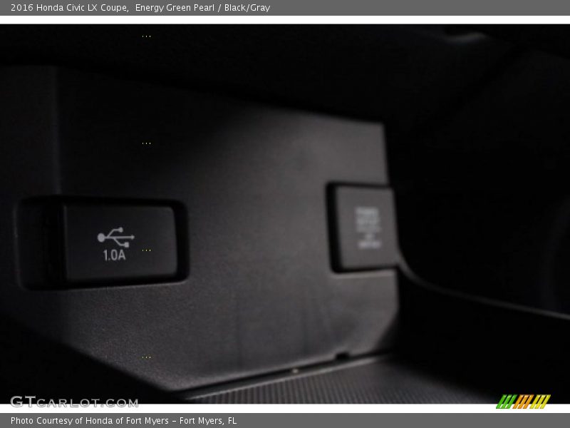 Energy Green Pearl / Black/Gray 2016 Honda Civic LX Coupe
