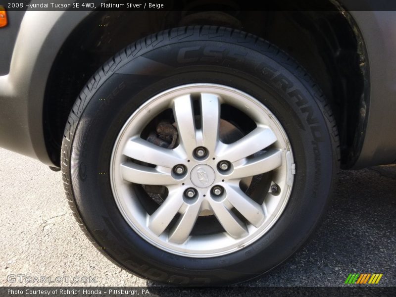 Platinum Silver / Beige 2008 Hyundai Tucson SE 4WD