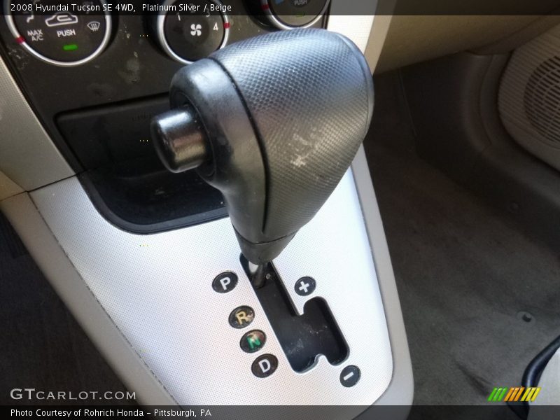 Platinum Silver / Beige 2008 Hyundai Tucson SE 4WD