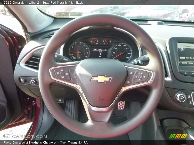 Butte Red Metallic / Jet Black 2016 Chevrolet Malibu LS