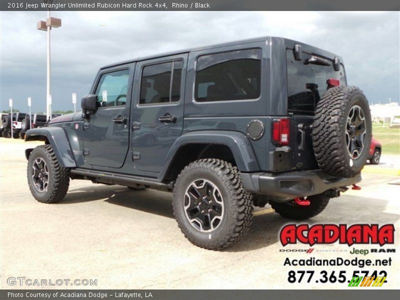 Rhino / Black 2016 Jeep Wrangler Unlimited Rubicon Hard Rock 4x4
