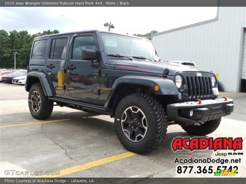 Rhino / Black 2016 Jeep Wrangler Unlimited Rubicon Hard Rock 4x4