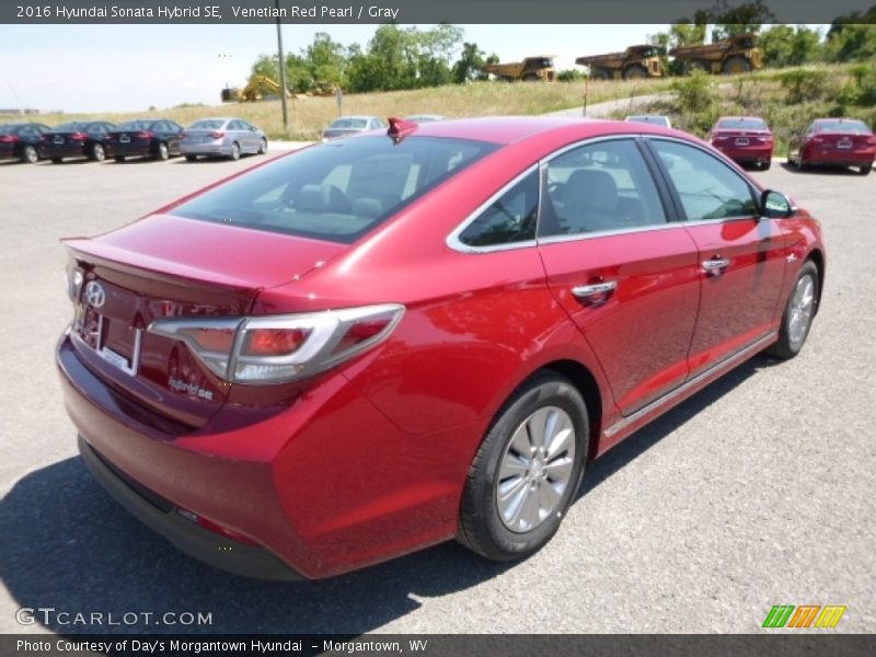 Venetian Red Pearl / Gray 2016 Hyundai Sonata Hybrid SE