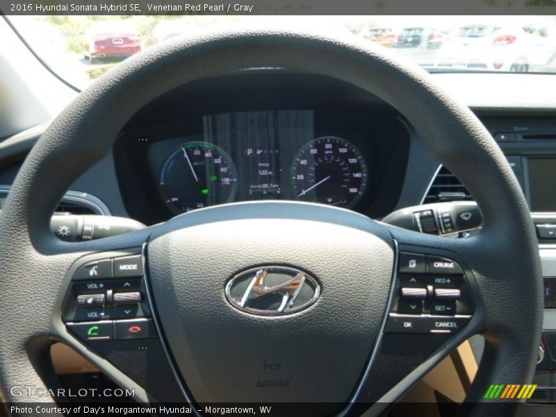 Venetian Red Pearl / Gray 2016 Hyundai Sonata Hybrid SE