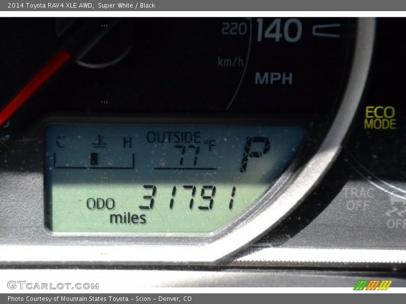 Super White / Black 2014 Toyota RAV4 XLE AWD