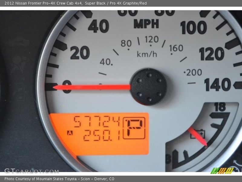 Super Black / Pro 4X Graphite/Red 2012 Nissan Frontier Pro-4X Crew Cab 4x4