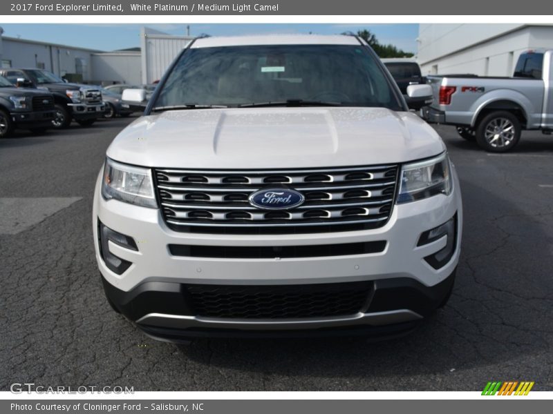 White Platinum / Medium Light Camel 2017 Ford Explorer Limited