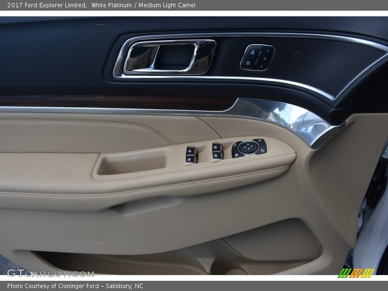 White Platinum / Medium Light Camel 2017 Ford Explorer Limited