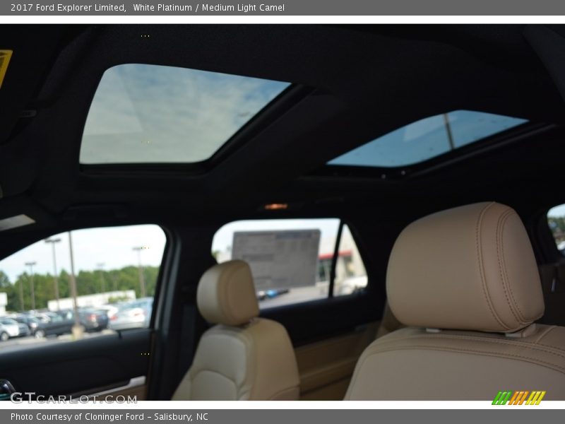 White Platinum / Medium Light Camel 2017 Ford Explorer Limited