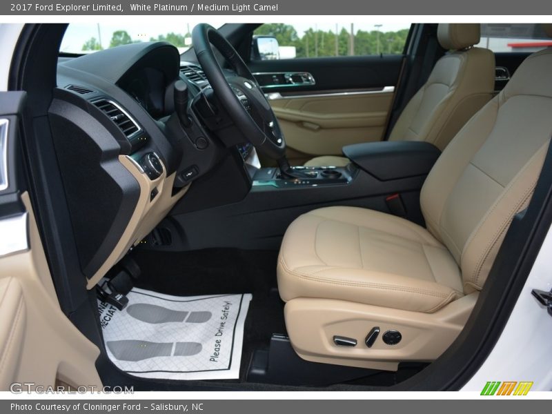 White Platinum / Medium Light Camel 2017 Ford Explorer Limited