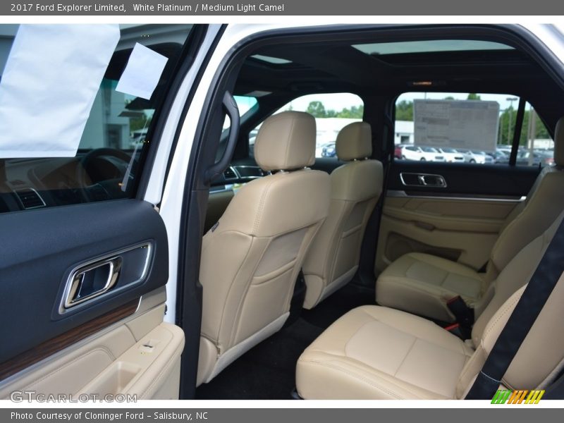 White Platinum / Medium Light Camel 2017 Ford Explorer Limited
