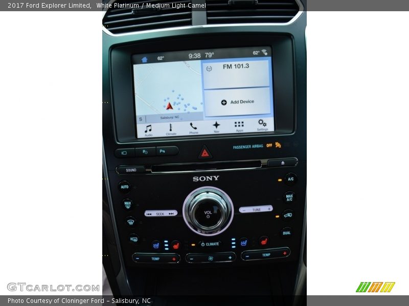 White Platinum / Medium Light Camel 2017 Ford Explorer Limited