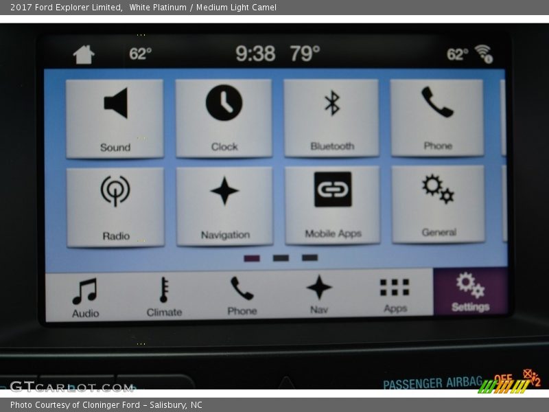 White Platinum / Medium Light Camel 2017 Ford Explorer Limited