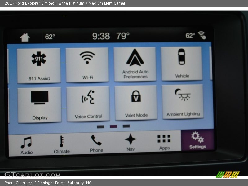 White Platinum / Medium Light Camel 2017 Ford Explorer Limited