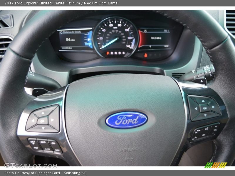 White Platinum / Medium Light Camel 2017 Ford Explorer Limited