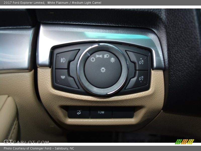 White Platinum / Medium Light Camel 2017 Ford Explorer Limited
